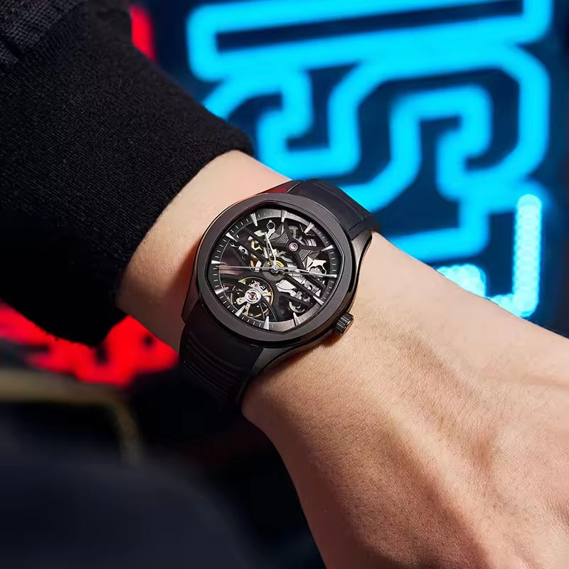 Automatic Skeleton Men’s Watch – Steel Case & Strap
