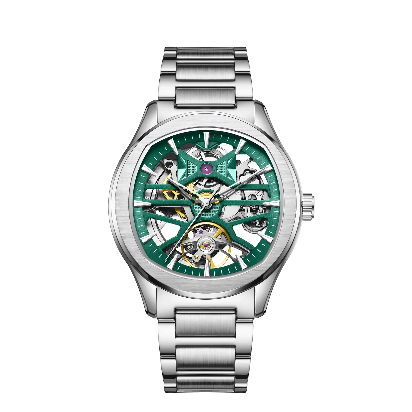 Automatic Skeleton Men’s Watch – Steel Case & Strap