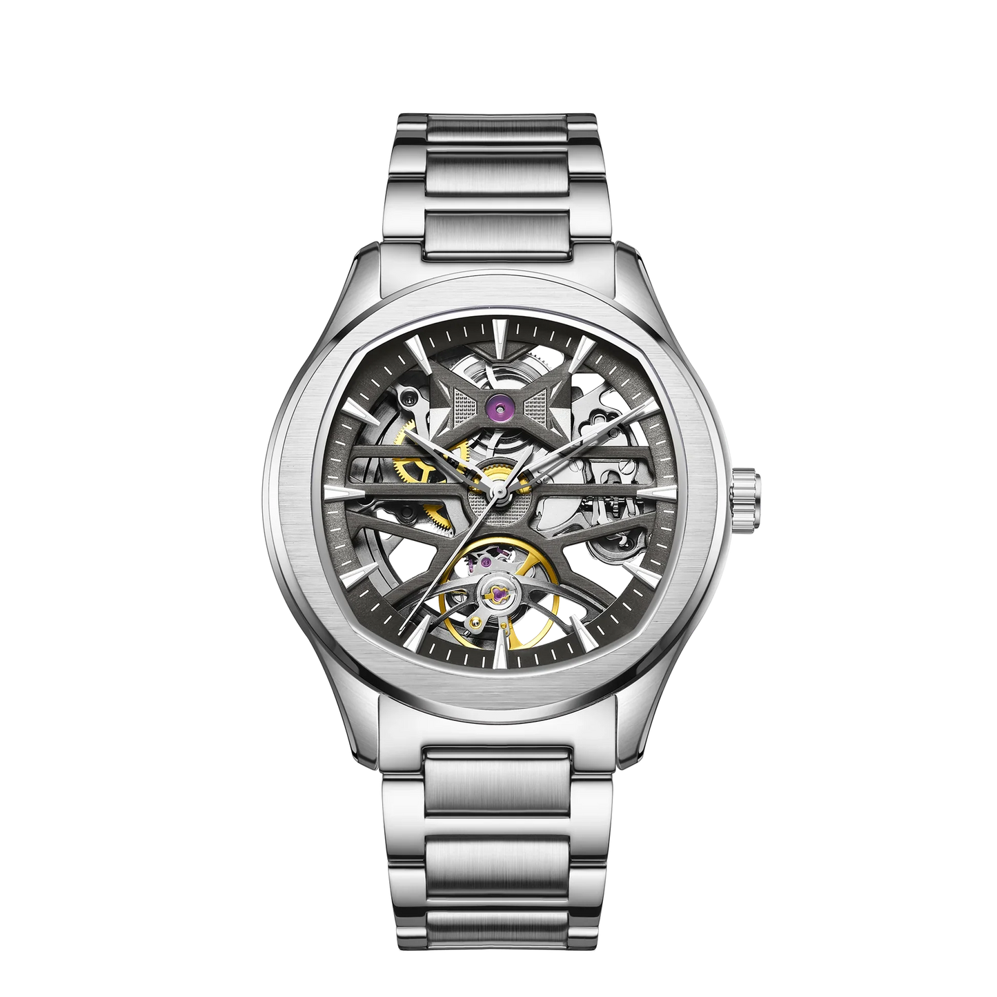 Automatic Skeleton Men’s Watch – Steel Case & Strap