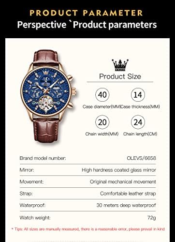 Luxury Mechanical Dress Watch with Moon Phase & Luminous Display