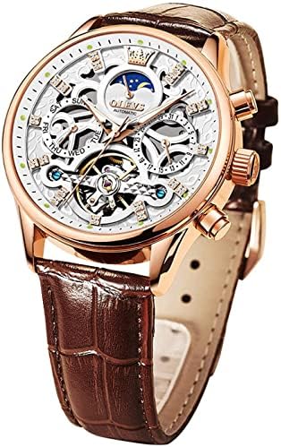 Luxury Mechanical Dress Watch with Moon Phase & Luminous Display