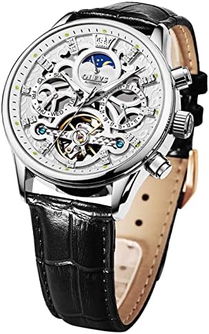 Luxury Mechanical Dress Watch with Moon Phase & Luminous Display