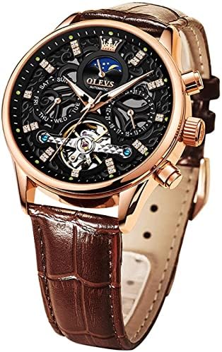 Luxury Mechanical Dress Watch with Moon Phase & Luminous Display
