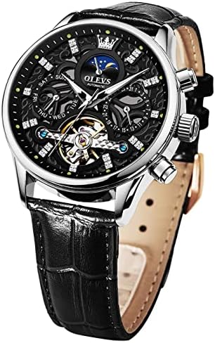 Luxury Mechanical Dress Watch with Moon Phase & Luminous Display