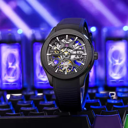 Automatic Skeleton Men’s Watch – Steel Case & Strap