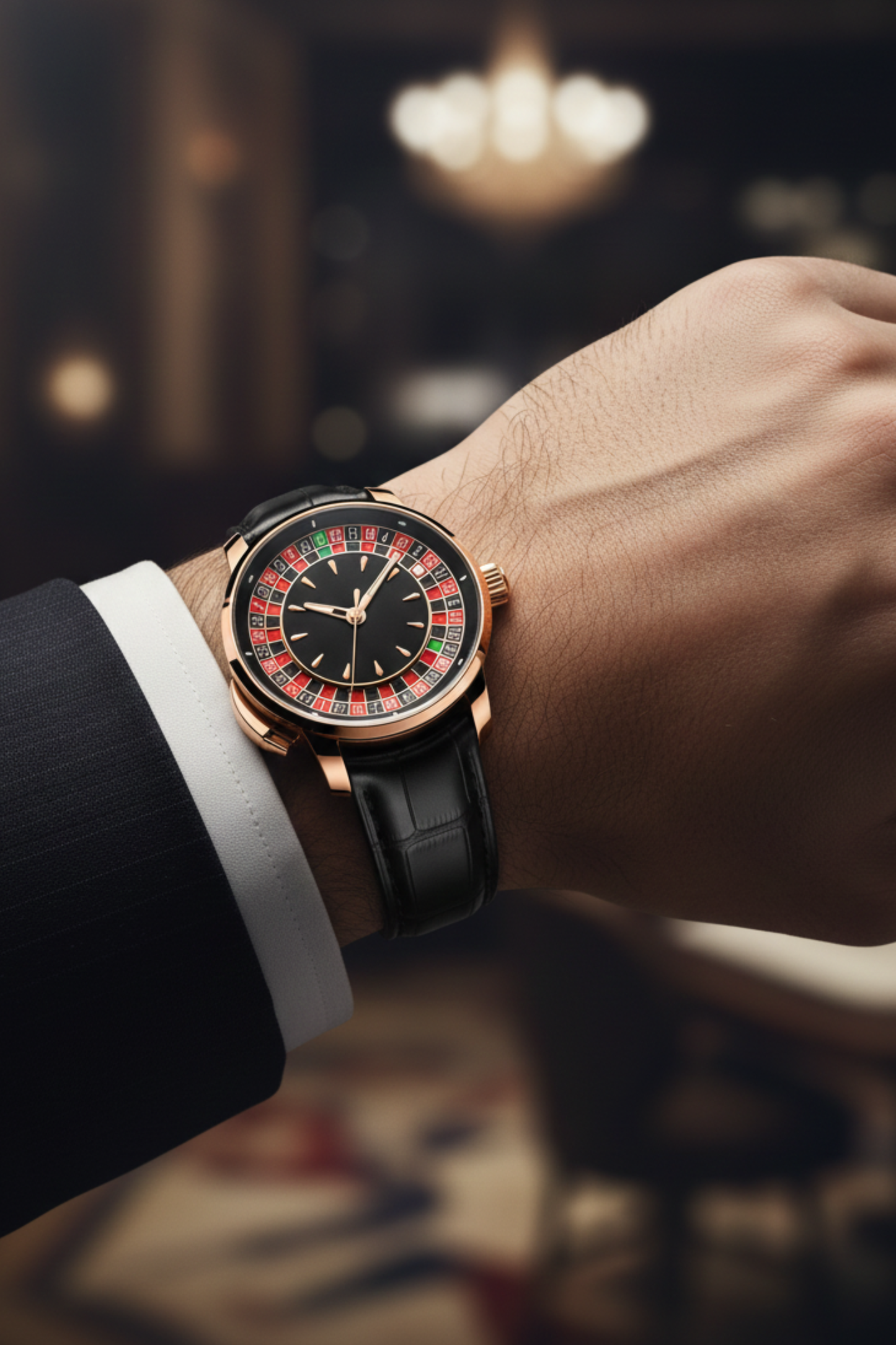 Casino Series Rose Gold Poker Roulette Automatic Watch