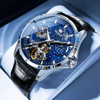 Automatic Mechanical Watch for Man Waterproof Luminous Moon Phase Fashion Dress