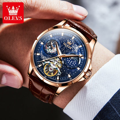 Automatic Mechanical Watch for Man Waterproof Luminous Moon Phase Fashion Dress