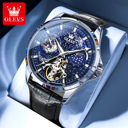 Automatic Mechanical Watch for Man Waterproof Luminous Moon Phase Fashion Dress