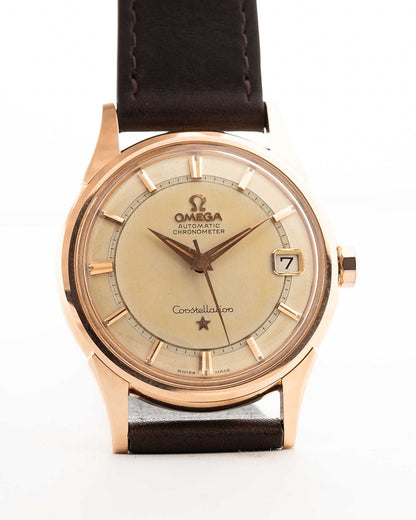 Omega Constellation Railroad 18k Rose 1960s
