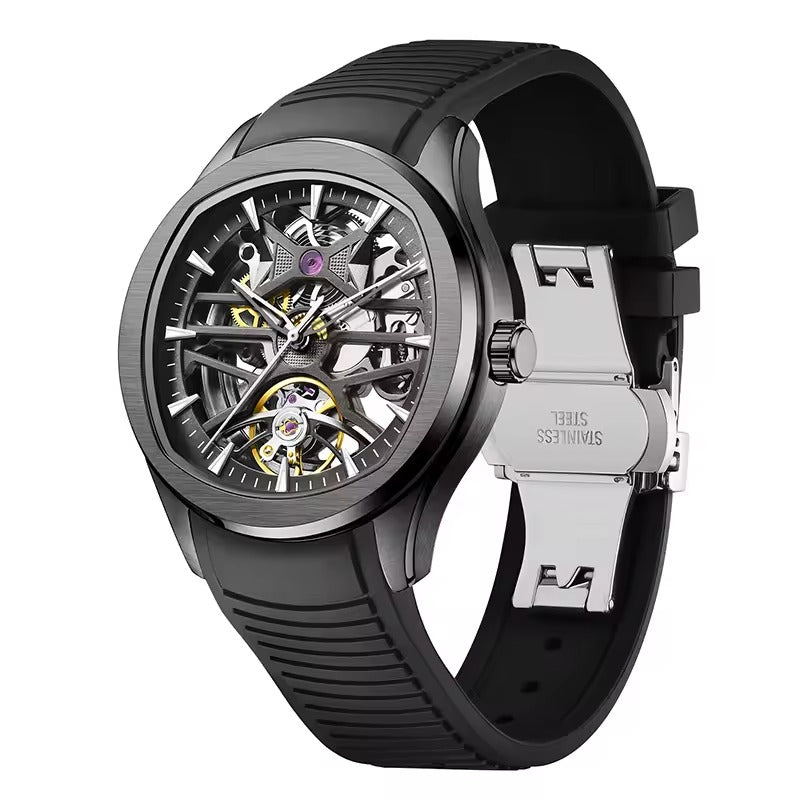 Automatic Skeleton Men’s Watch – Steel Case & Strap