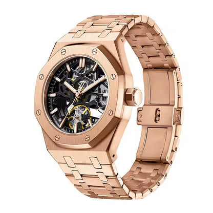 Luxury Automatic Skeleton Men’s Watch – Steel, Luminous, 30M