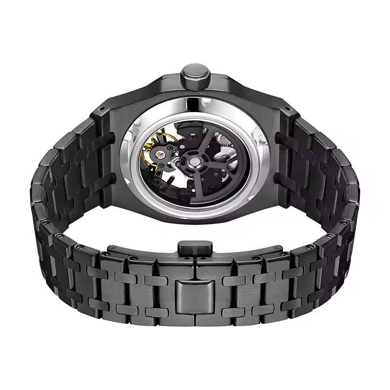 Luxury Automatic Skeleton Men’s Watch – Steel, Luminous, 30M