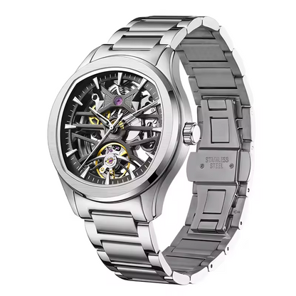 Automatic Skeleton Men’s Watch – Steel Case & Strap