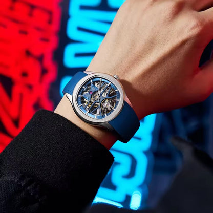 Automatic Skeleton Men’s Watch – Steel Case & Strap