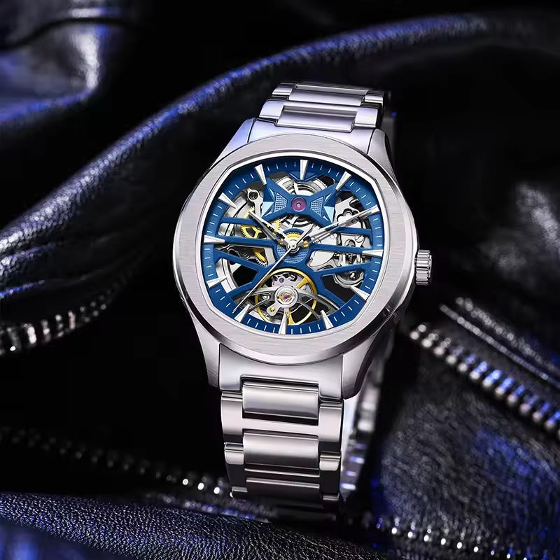 Automatic Skeleton Men’s Watch – Steel Case & Strap
