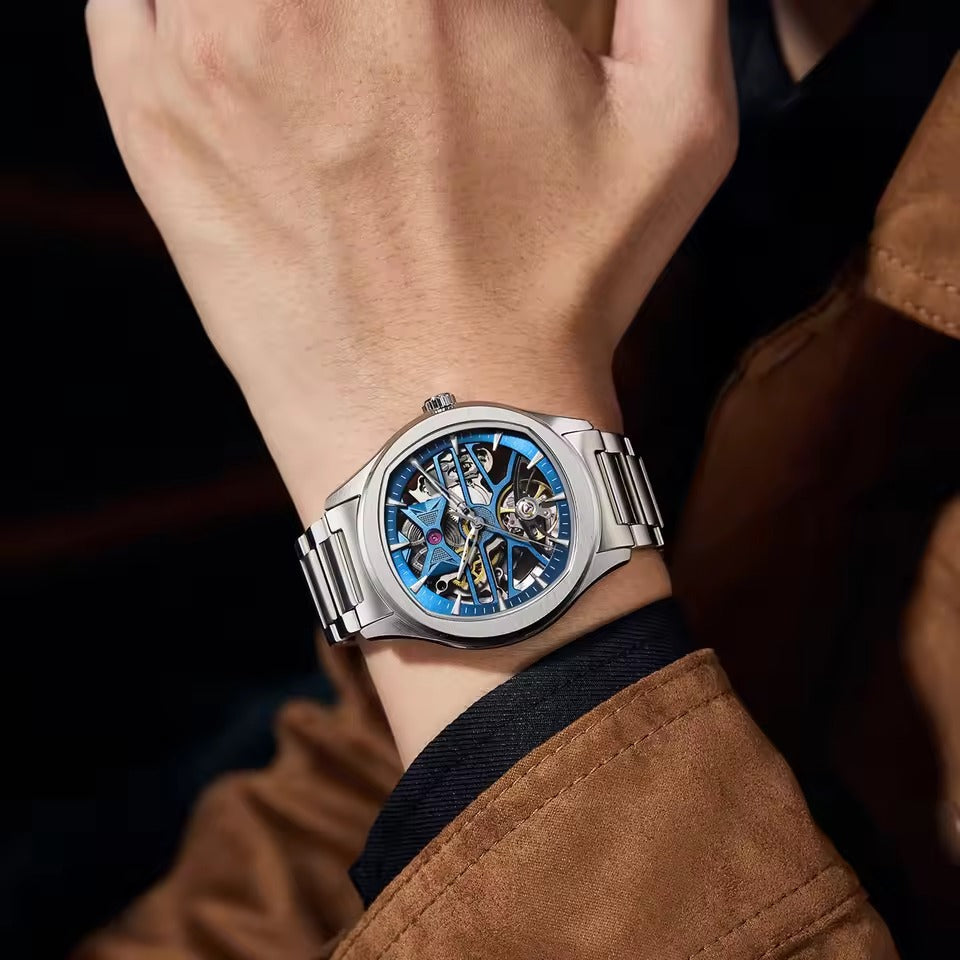 Automatic Skeleton Men’s Watch – Steel Case & Strap