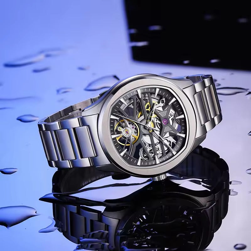 Automatic Skeleton Men’s Watch – Steel Case & Strap