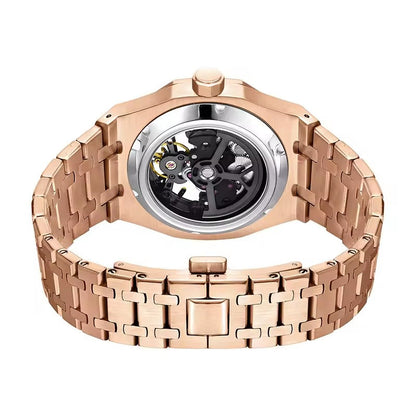 Luxury Automatic Skeleton Men’s Watch – Steel, Luminous, 30M