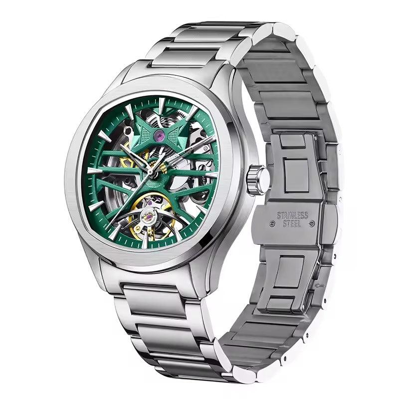 Automatic Skeleton Men’s Watch – Steel Case & Strap