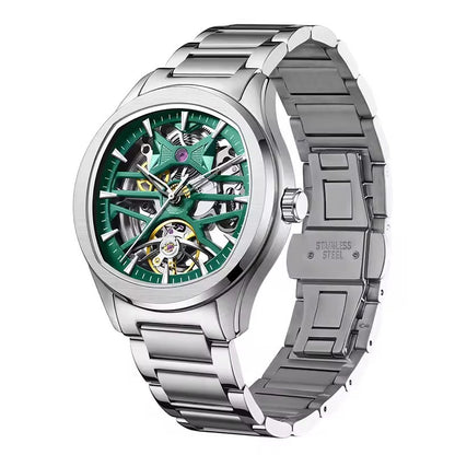 Automatic Skeleton Men’s Watch – Steel Case & Strap