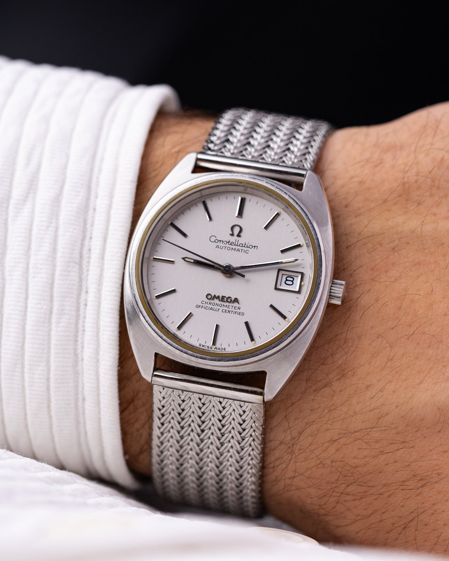 Vintage Omega Constellation Automatic Chronometer, C-shaped brushed case, Cal. 1011 from 1970's